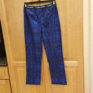 Calvin Klein Boys Pajama Pants Blue Plaid NWT 7/8